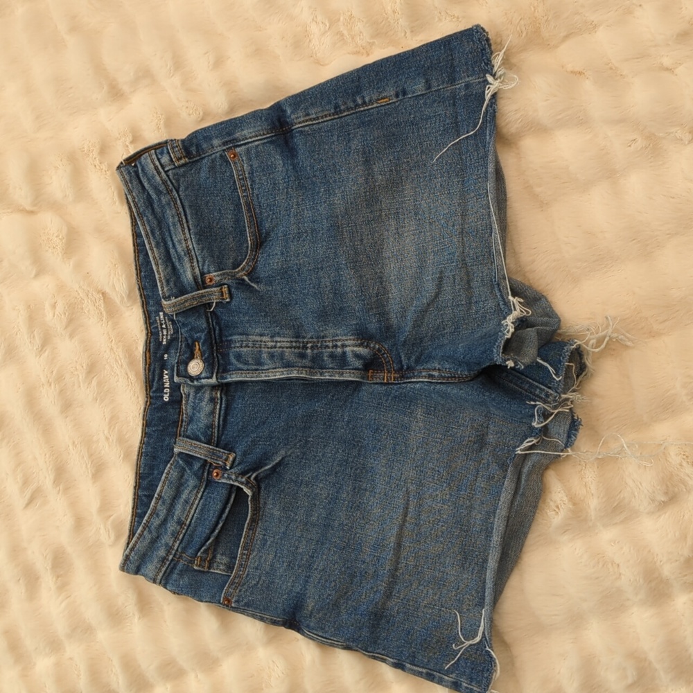 High rise jean cutoff shorts